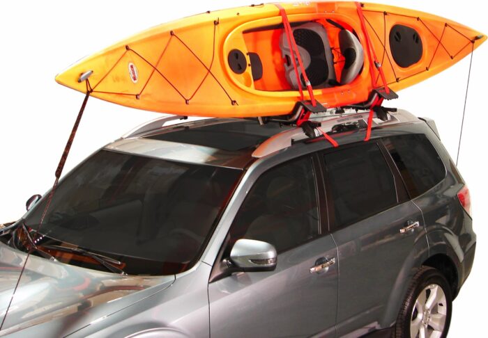 MALONE DownLoader Kayak Carrier with Tie-Downs - J-Style - Folding - Side Loading - Image 6