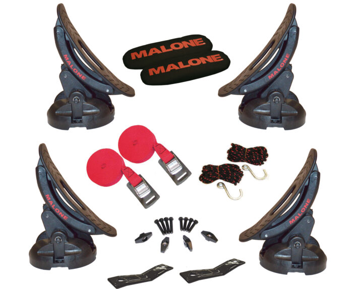 MALONE SaddleUp Pro Kayak Carrier with Tie-Downs - Saddle Style - Rear Loading - Jawz Hardware