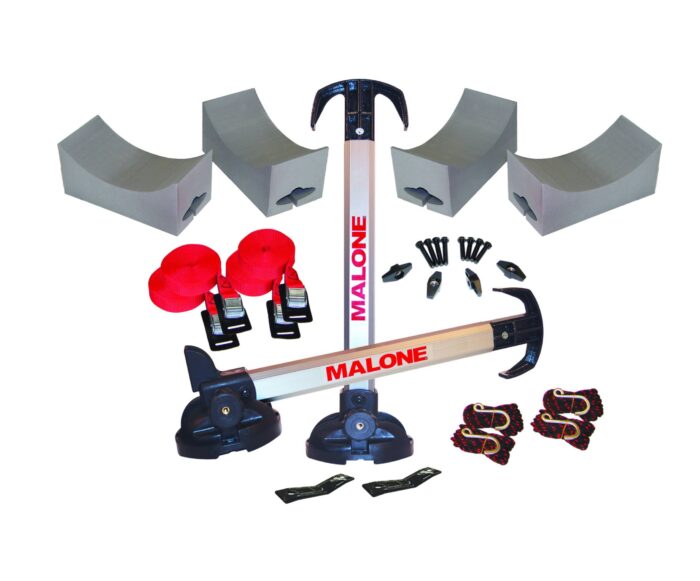 MALONE Stax Pro2 Kayak Carrier w/ Tie-Downs - Post Style - Folding