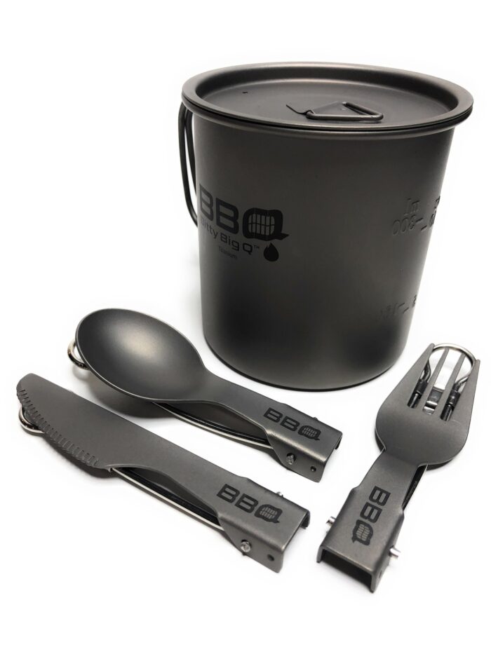 Titanium Mug 450 ml with Lid and Cutlery Set - Image 4