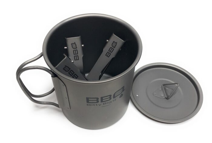 Titanium Mug 450 ml with Lid and Cutlery Set - Image 8